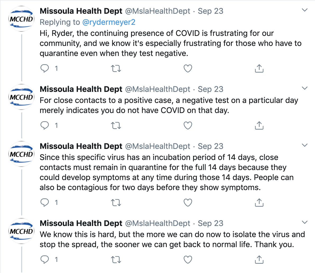Missoula Health Dept Tweet